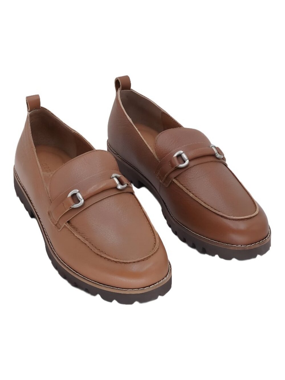 Gentle Souls Eugene Lug Bit Buckle Loafers Cognac US 8-8.5 EU 39-39.5